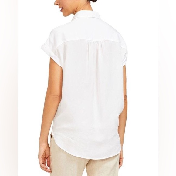 J.McLaughlin Women's White Alondra Blouse 100% Lyocell Size Large - Picture 5 of 6